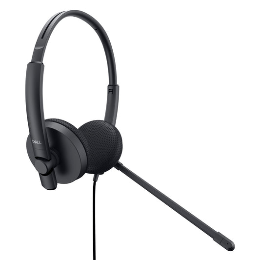 DELL WH1022 Wired Stereo Over Ear Active Noise Cancellation Headset with Boom Mic - Black