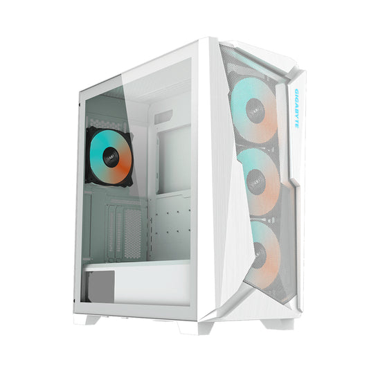 GIGABYTE C301 Glass White ARGB Mid-Tower Cabinet with 4 Pre-installed PWM Fans