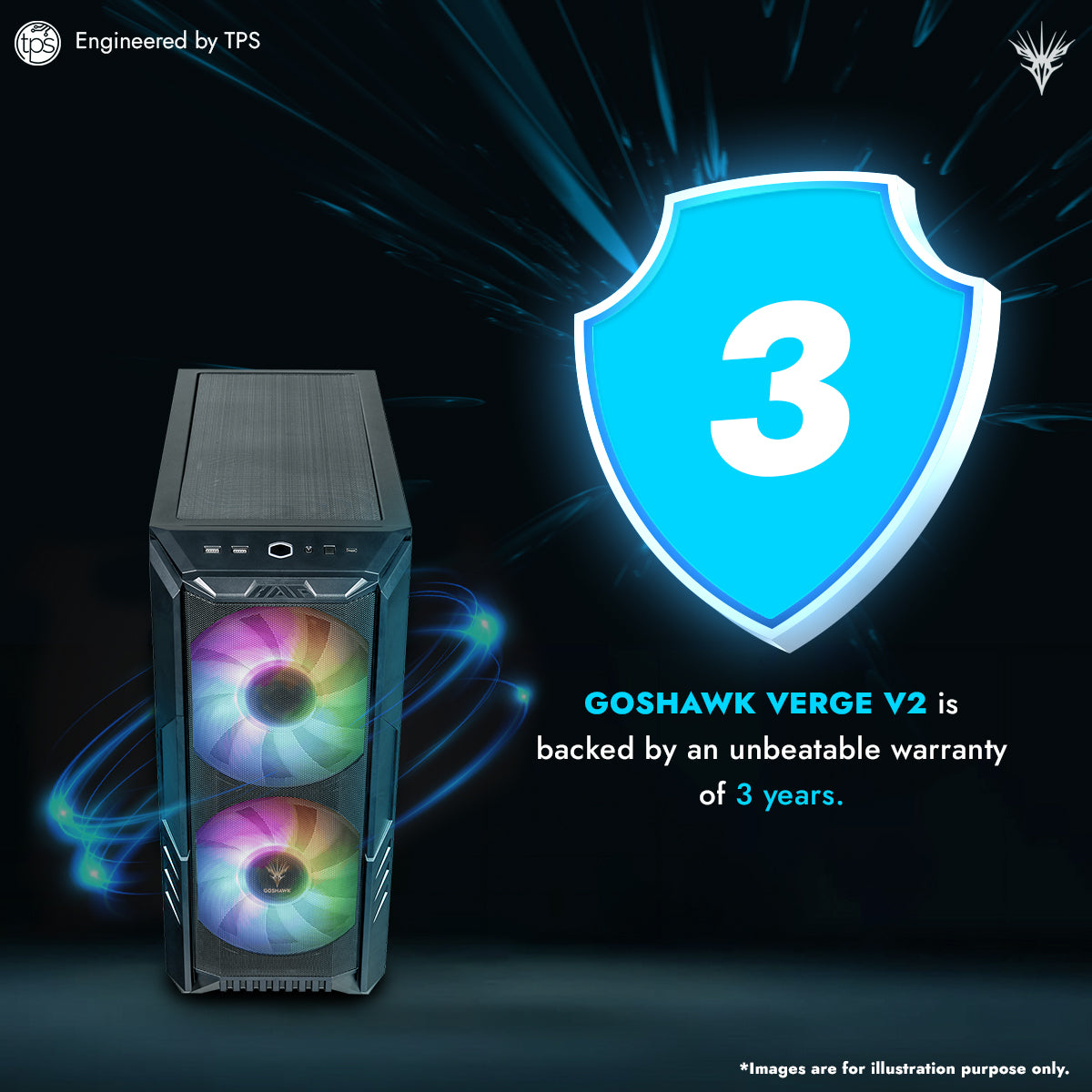 GOSHAWK Verge V2 Gaming Desktop PC with Intel Core i5 13th Generation/16GB DDR5 RAM/RTX 3070 Ti GPU 8GB/1TB PCIe 4.0 NVMe M.2 SSD/ 1TB Storage & Windows 11 Home Trial