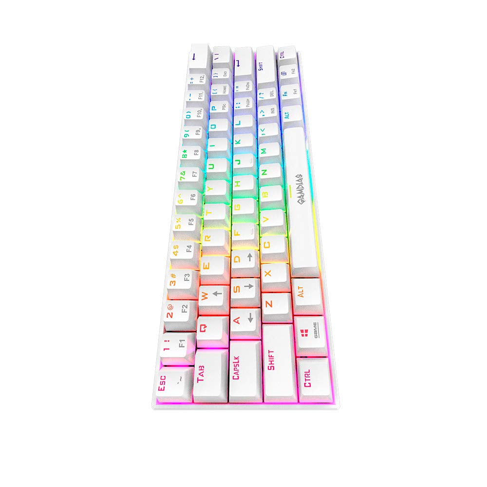 Gamdias Hermes E3 RGB Mechanical White Gaming Keyboard Blue Switch with 19 Built-in Lighting Effects Certified Optical Switches and N-Key Rollover & Anti-Ghosting Functionality