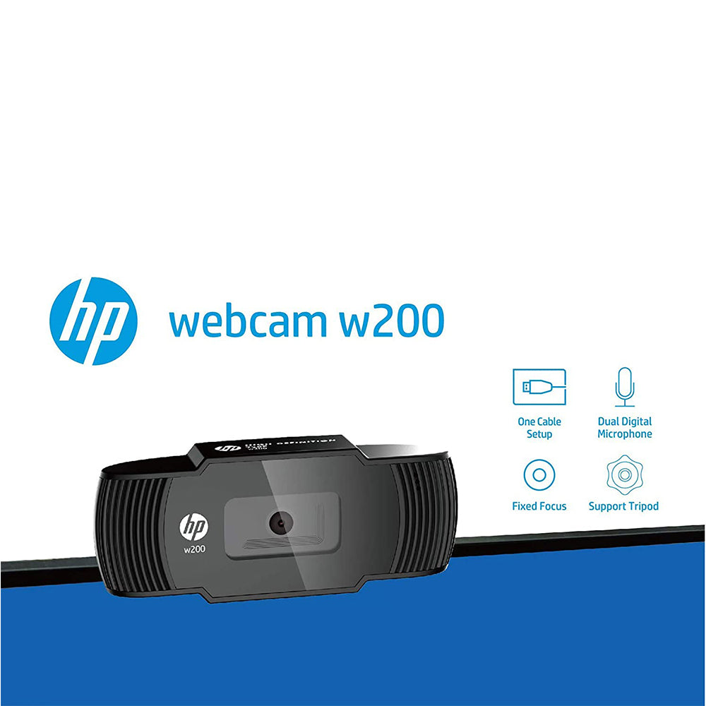 HP W200 720P HD Web Camera with Built-in Mic and Wide Angle View From TPS Technologies