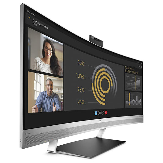 HP EliteDisplay S340c 34-inch WQHD LED Curved Monitor with Integrated Pop-up camera and 7W Speakers by Bang & Olufsen