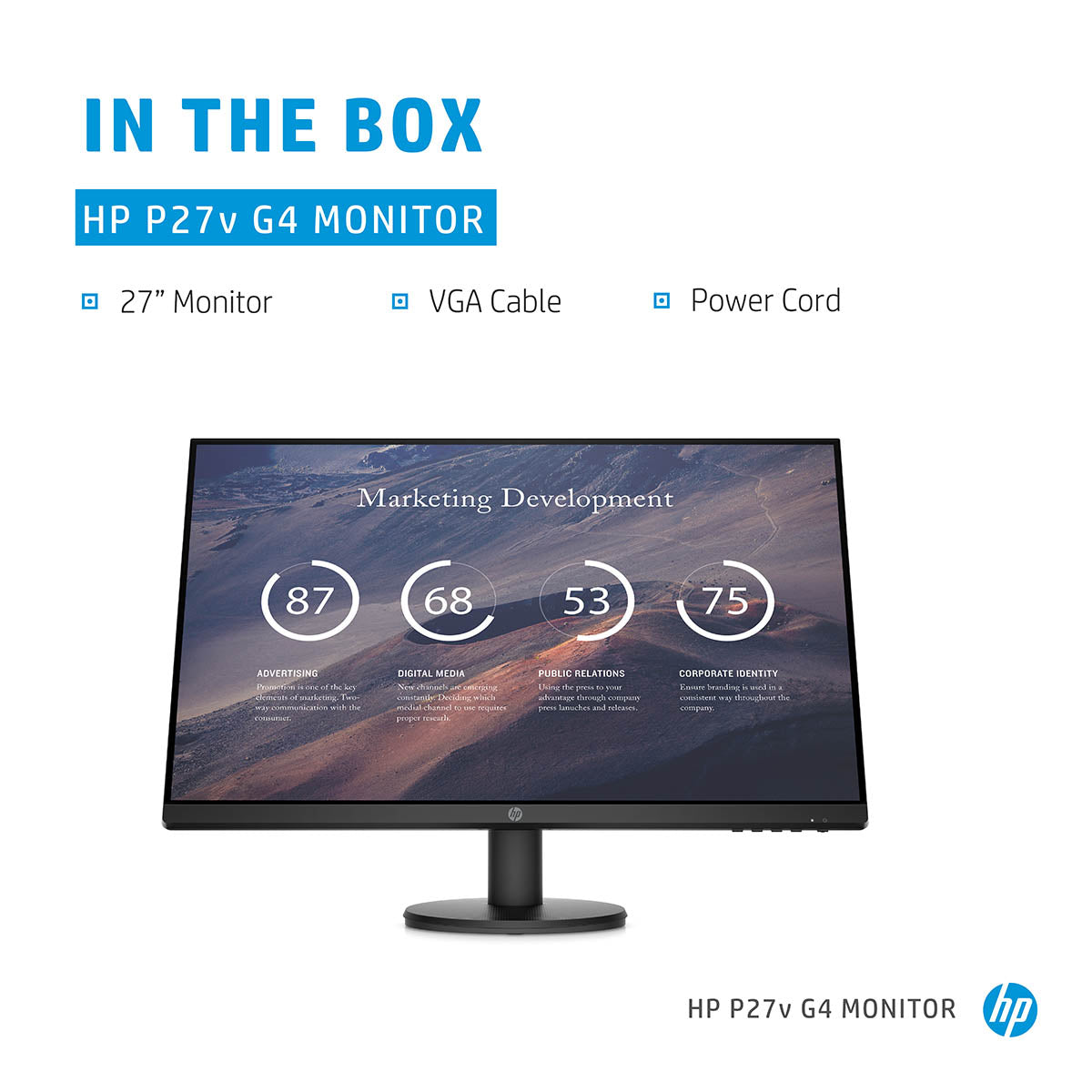 HP P27v G4 27-inch Full HD IPS Panel Anti-Glare Monitor with 178° Viewing Angles and Low Blue Light Mode