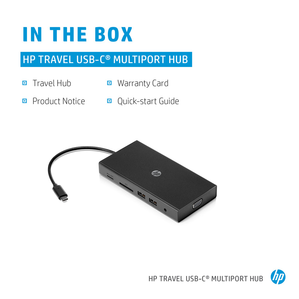 HP Travel USB-C Multi port Hub Docking Station with USB-C and RJ-45 port