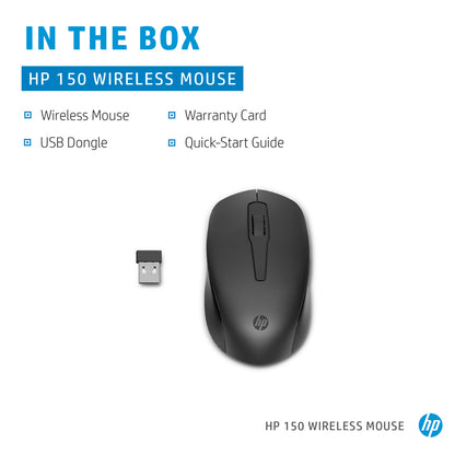 HP 150 Wireless Mouse with 2.4GHz Connectivity and 1600DPI Optical sensor