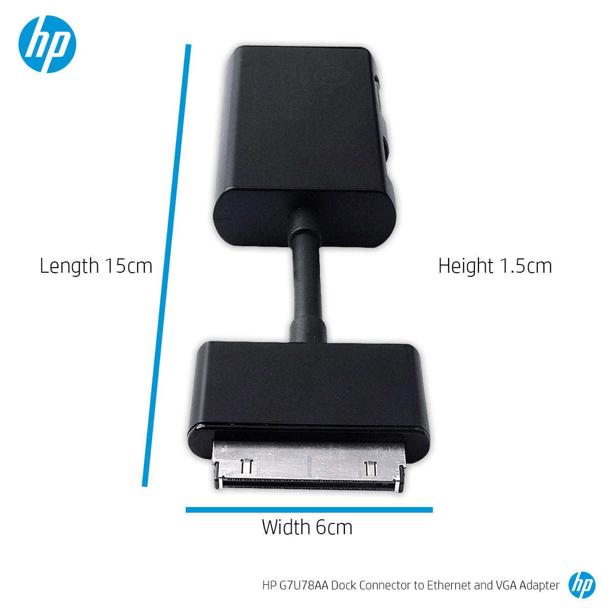 HP Dock Connector to Ethernet and VGA Adapter for EliteBook Folio Ultrabooks