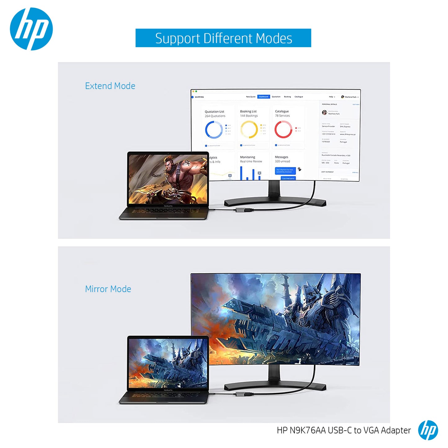 HP USB-C to VGA Adapter