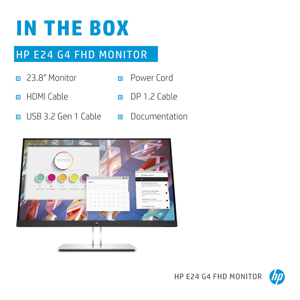 HP E24 G4 24-inch Full-HD IPS Monitor with USB 3.2 and HP Eye Ease