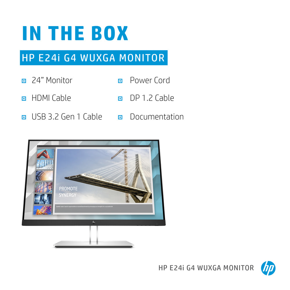 HP E24i G4 24-inch WUXGA IPS Monitor with USB 3.2 and HP Eye Ease