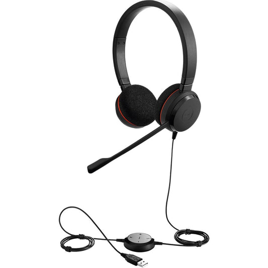 Jabra Evolve 20SE MS Wired On-Ear Headset with Microphone and Media Controls