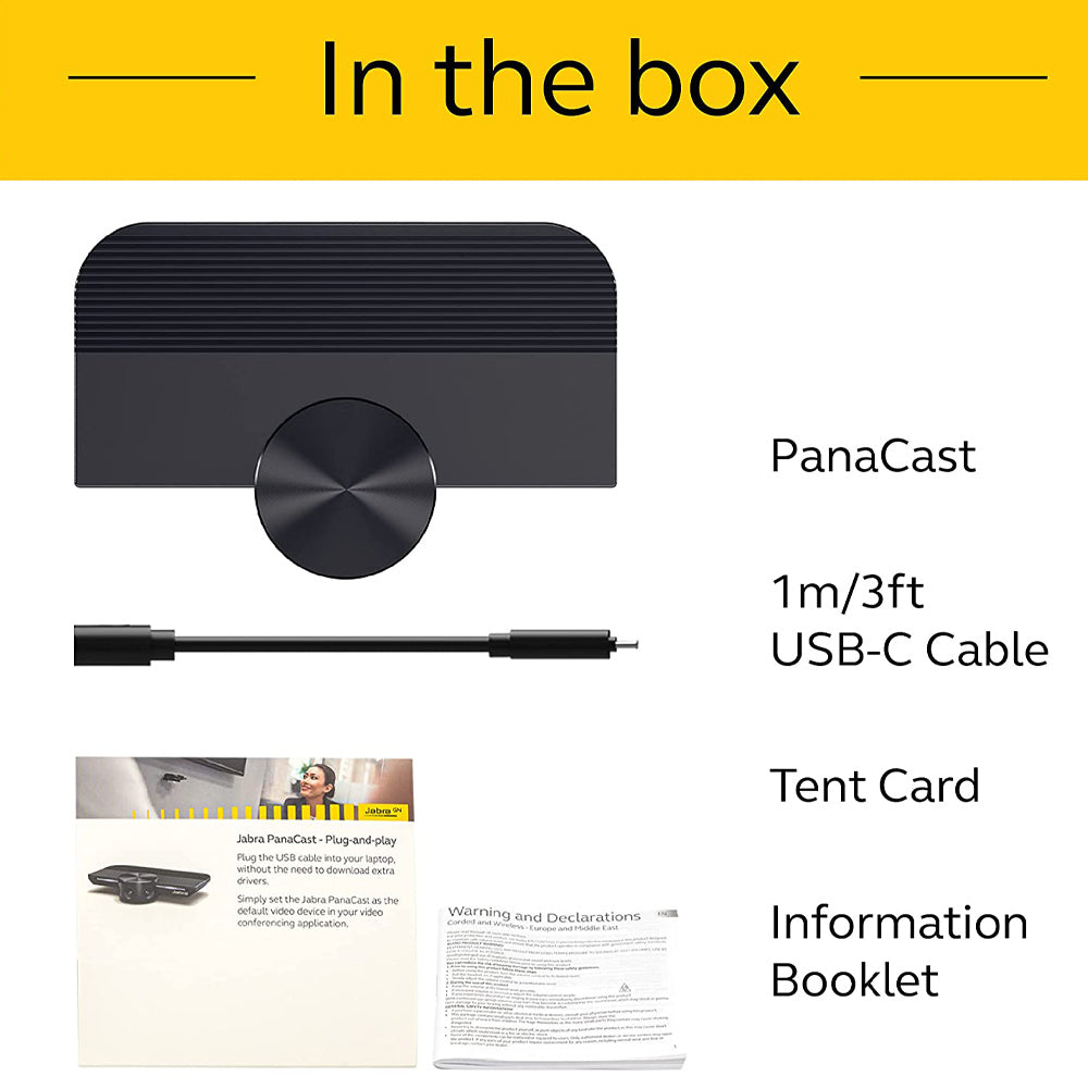 Jabra PanaCast Intelligent 180° Panoramic-4K Plug & Play Video Camera