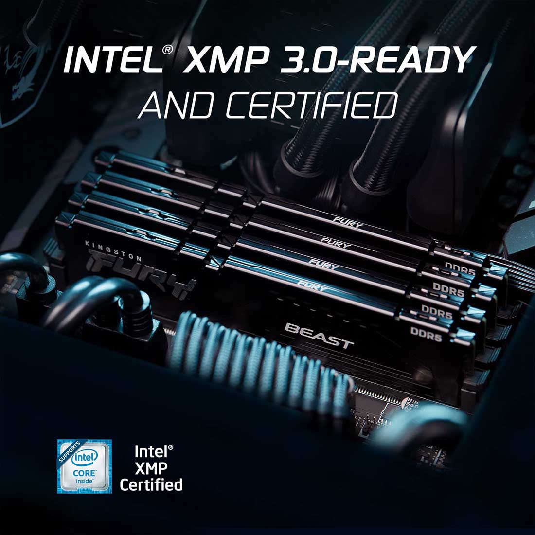 Kingston Fury Beast 32GB (2x 16GB) DDR5 RAM 5600MHz CL40 Desktop Gaming Memory