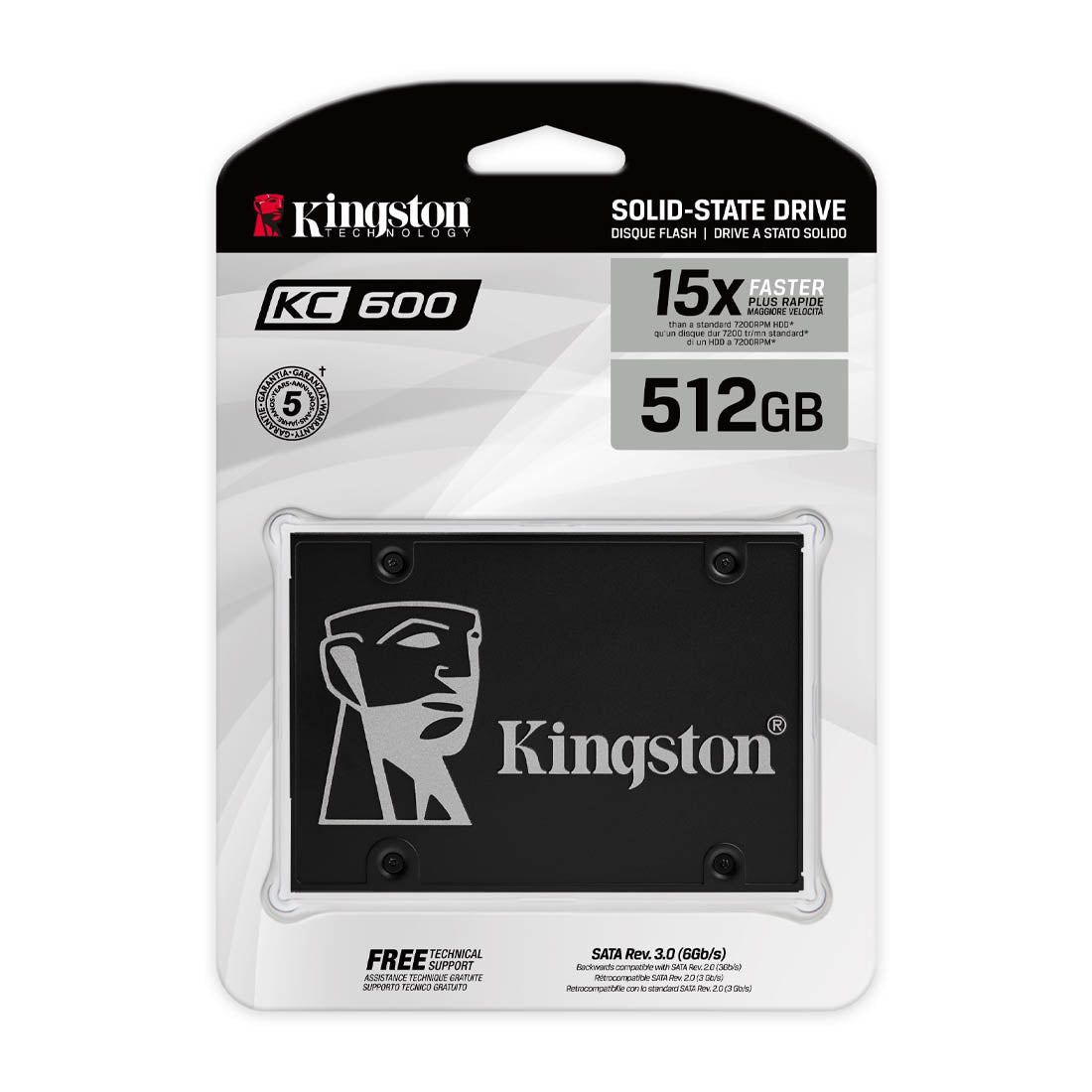 Kingston KC600 512GB 2.5-inch Internal Solid State Drive with 3D TLC NAND and SATA Rev 3.0