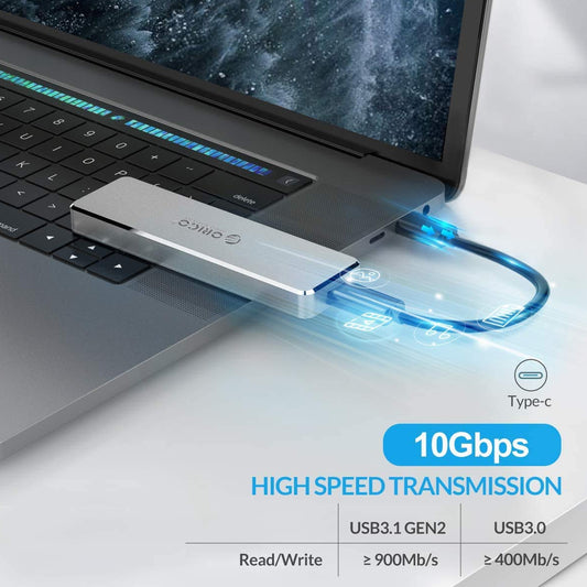 ORICO PCM2 Mini Push-open M.2 SSD Enclosure with M.2 M-Key and USB 3.1 Type C - Silver