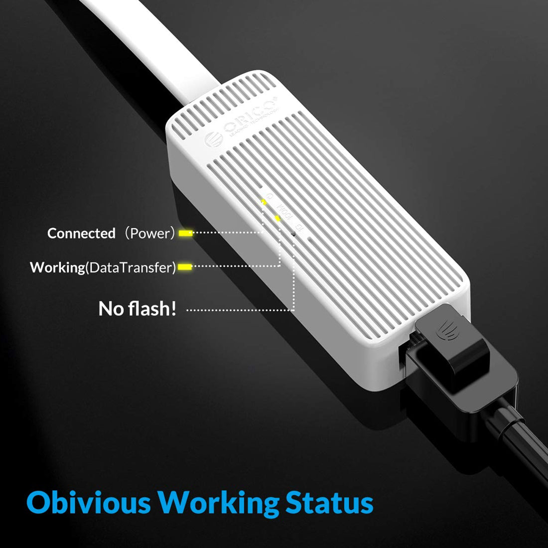 Orico UTK-U2 USB to Ethernet Adapter with USB 2.0 Type-A - White