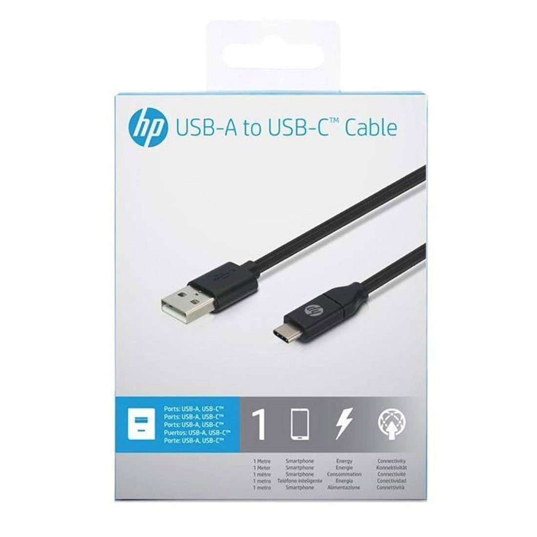 HP USB-A to USB-C 1 Meter Long Charging Cable with 480 Mbps Data Transfer Rate