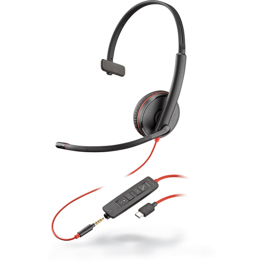 Poly Blackwire 3200 Headset with Mic and Dedicated Media Control Buttons