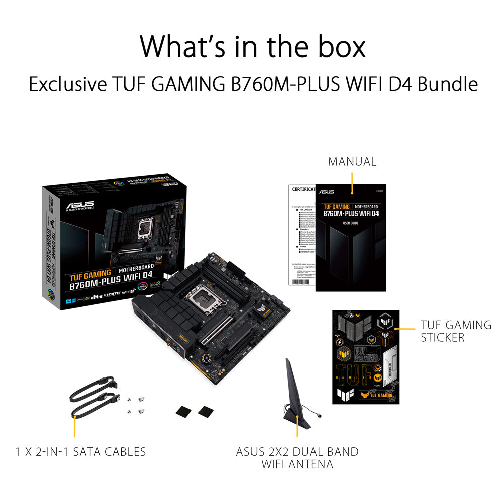 ASUS TUF GAMING B760M-PLUS WIFI II D4 LGA 1700 Micro-ATX Gaming Motherboard