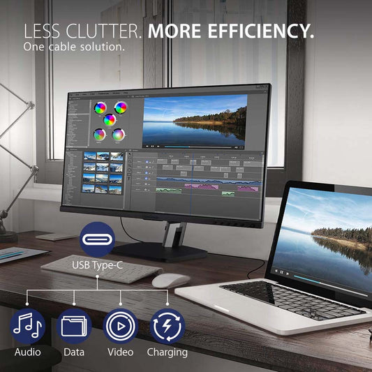 ViewSonic TD2455 24" FHD IPS Panel USB Type-C Touch Screen Monitor with Speakers