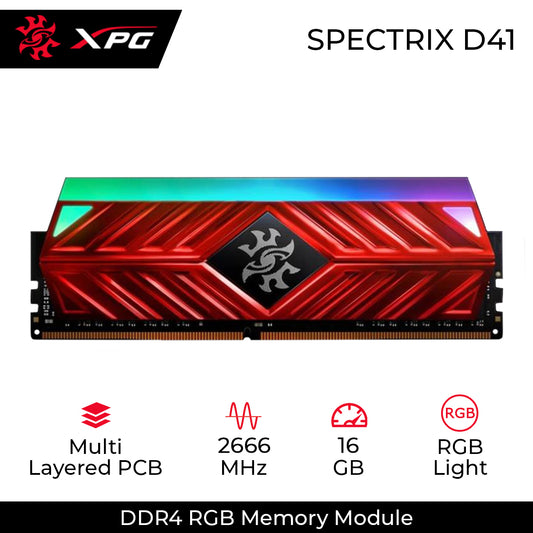 XPG Spectrix D41 DDR4 2666MHz RGB Desktop Memory