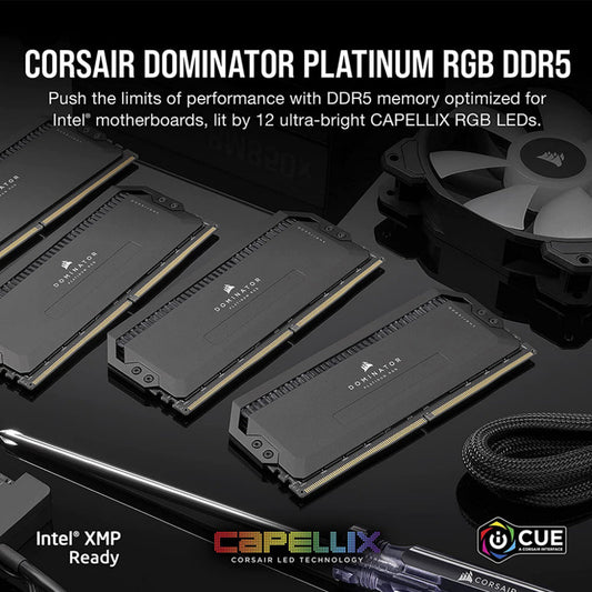 Corsair Dominator Platinum RGB 64GB (32GBx2) DDR5 6000MHz CL40 Desktop RAM
