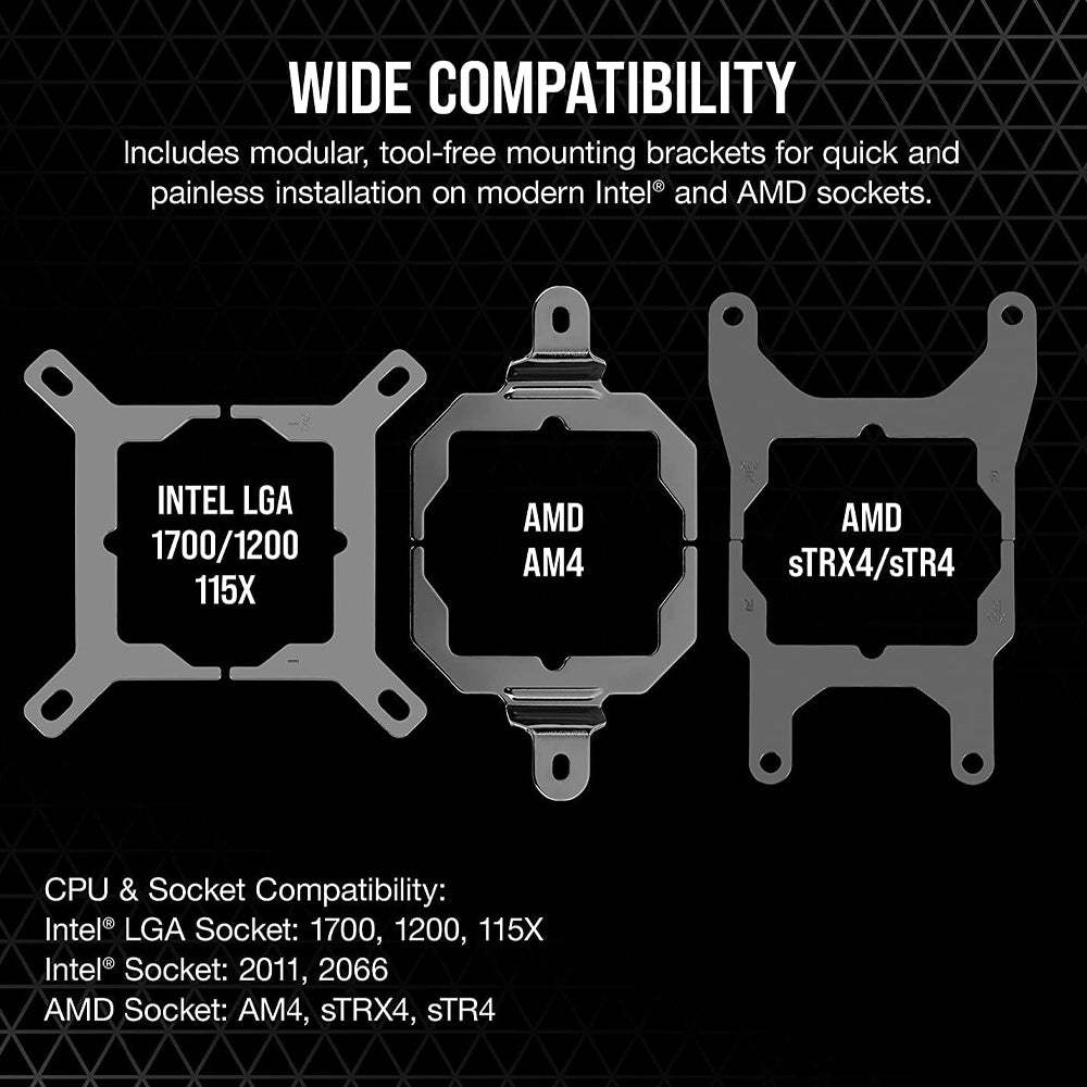 CORSAIR iCUE H150i ELITE LCD Display 360mm RGB AIO CPU Black Liquid Cooler with 2.1-inch LCD Screen