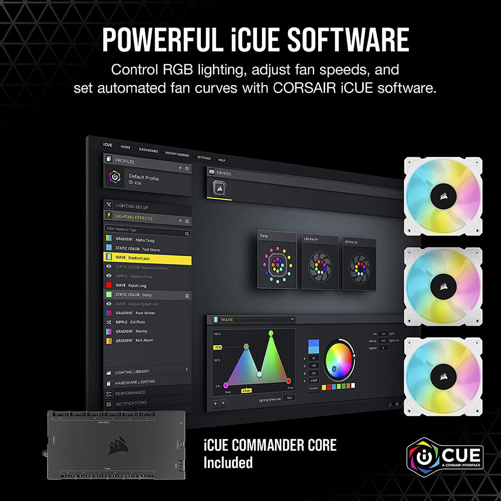 CORSAIR iCUE H150i ELITE CAPELLIX 360mm RGB AIO CPU Liquid Cooler with PWM Fans - White