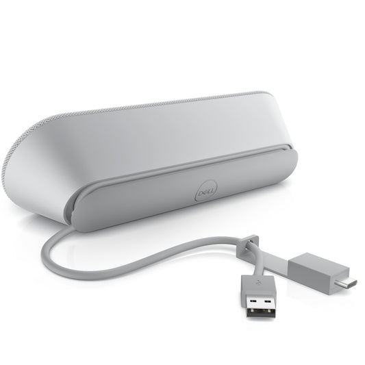 Dell SP3022 True Stereo Active Noise Cancellation Full Duplex Audio Wired Speakerphone - Silver Gray