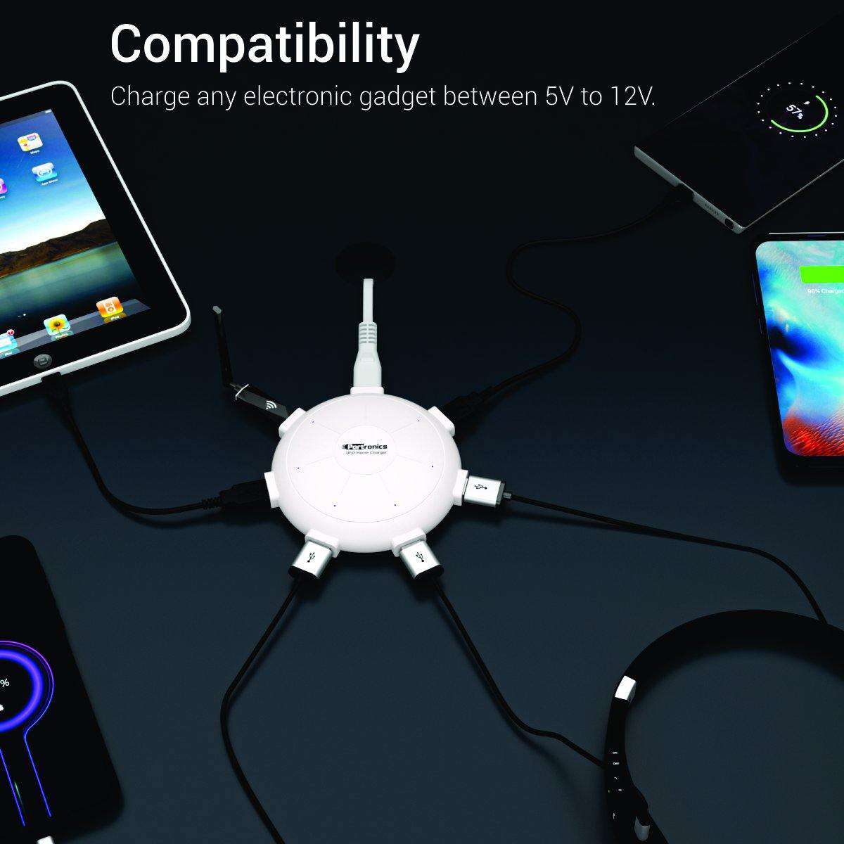 Portronics UFO Home Charging Station USB Hub with Six Ports and Fast charging