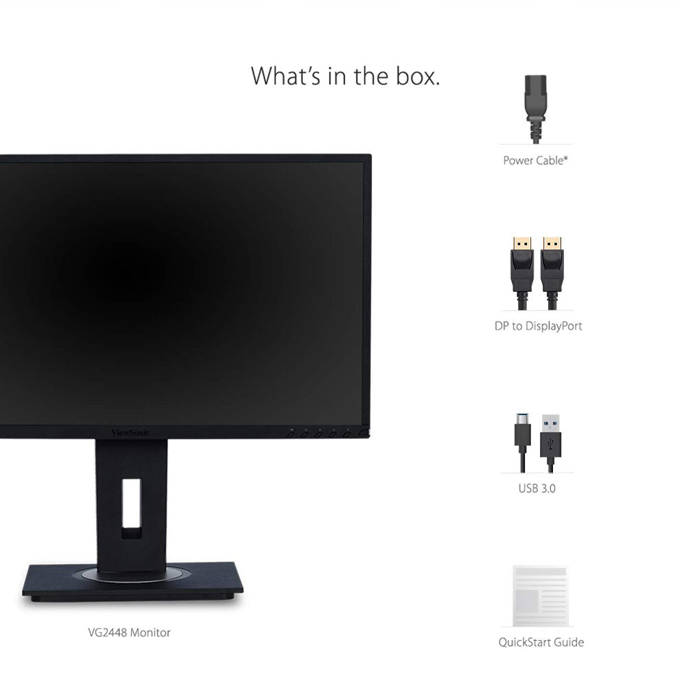 ViewSonic VG2448 24" 60Hz 1080p FHD IPS Panel Business Monitor with Speakers