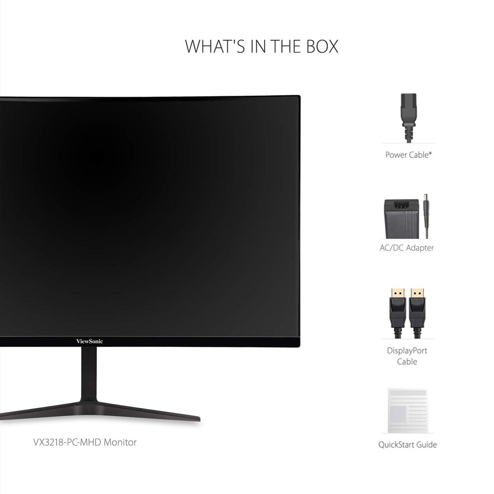 ViewSonic VX3218-PC-MHD 32-inch Full-HD VA Curved Monitor with 165Hz Refresh Rate and Dual Speakers