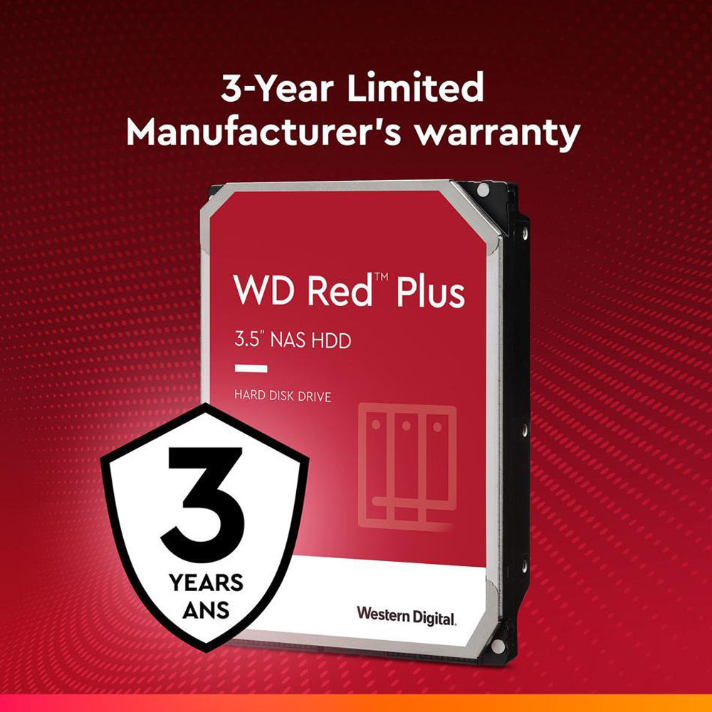 Western Digital WD Red Plus 4TB 3.5" SATA 6Gb/s 5400RPM NAS Internal Hard Disk Drive