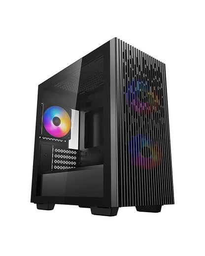 DeepCool MATREXX 40 3FS RGB Tempered Glass Side Panel M-ATX Mini-Tower Cabinet - Black