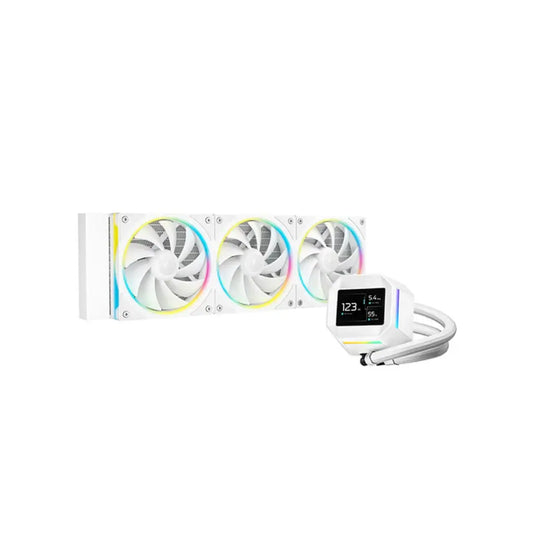 DeepCool LM360 6th Gen ARGB 360mm Liquid Cooler with 2.4" IPS LCD Display - White