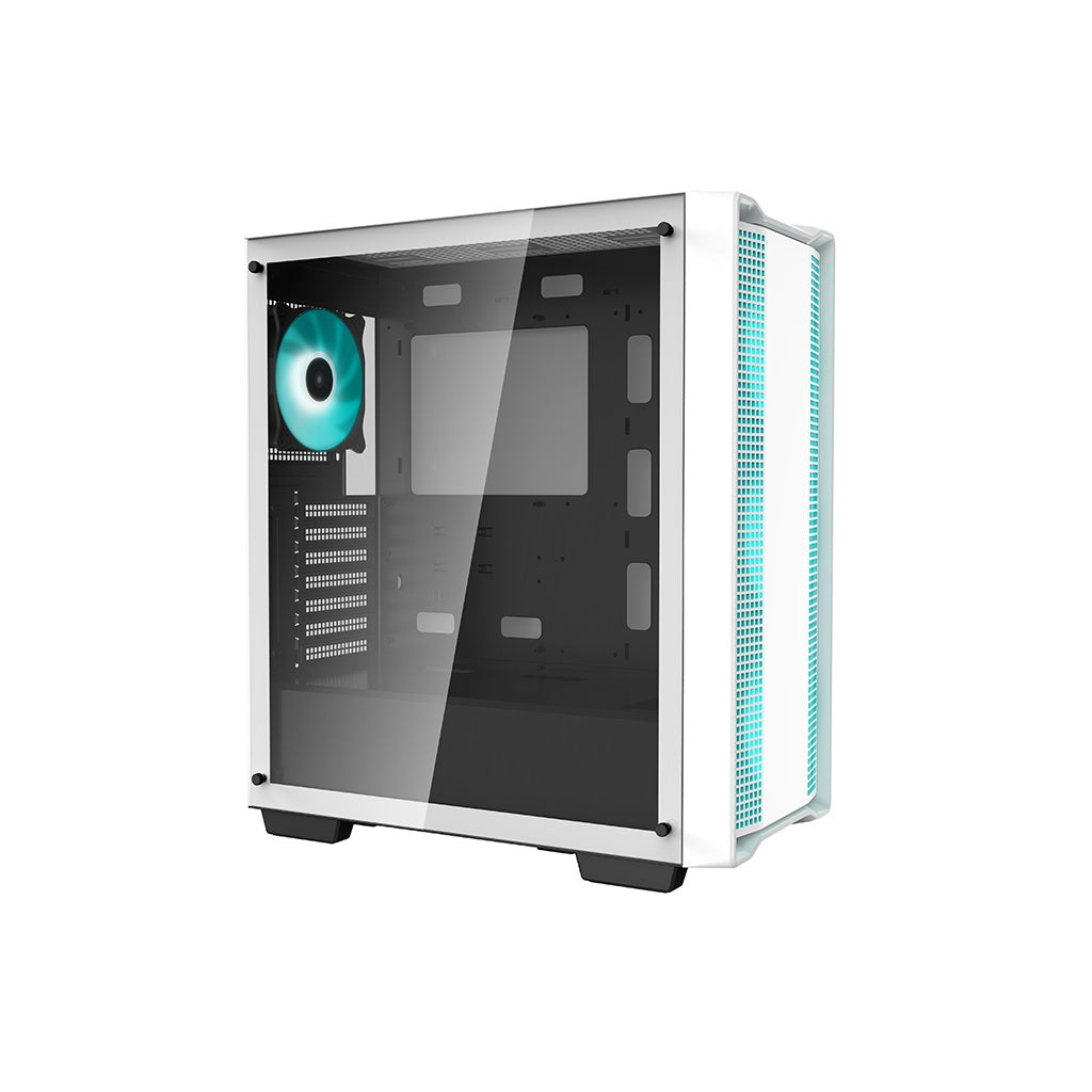 DEEPCOOL MATREXX CC560 Tempered Glass Window 4 Pre-Installed LED Fans ATX Mid Tower Cabinet-White
