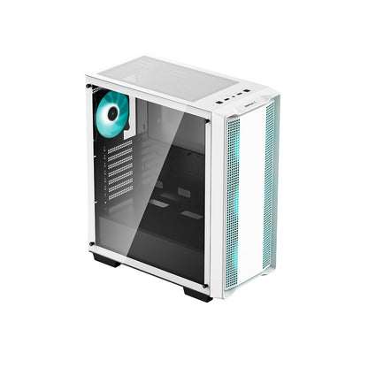 DEEPCOOL MATREXX CC560 Tempered Glass Window 4 Pre-Installed LED Fans ATX Mid Tower Cabinet-White