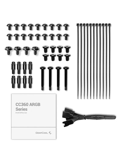 Deepcool CC360 ARGB Tempered Glass Side Panel M-ATX Tower Cabinet - White