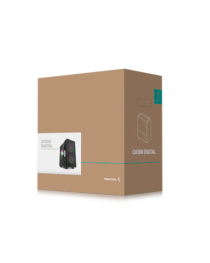 DeepCool CH360 Digital ARGB Tempered Glass Window M-ATX Mini-Tower Computer Cabinet - Black