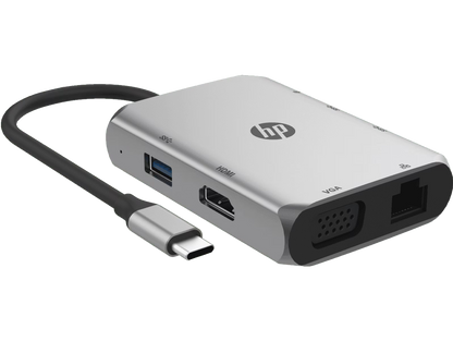 HP USB-C to USB-A HDMI RJ45 VGA USB-C 7-in-1 Hub