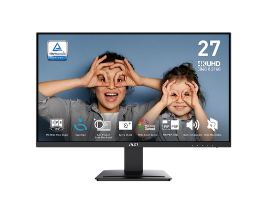 MSI PRO MP273U 27" UHD 4K 60Hz 4ms Built-in-Speakers IPS Business Monitor
