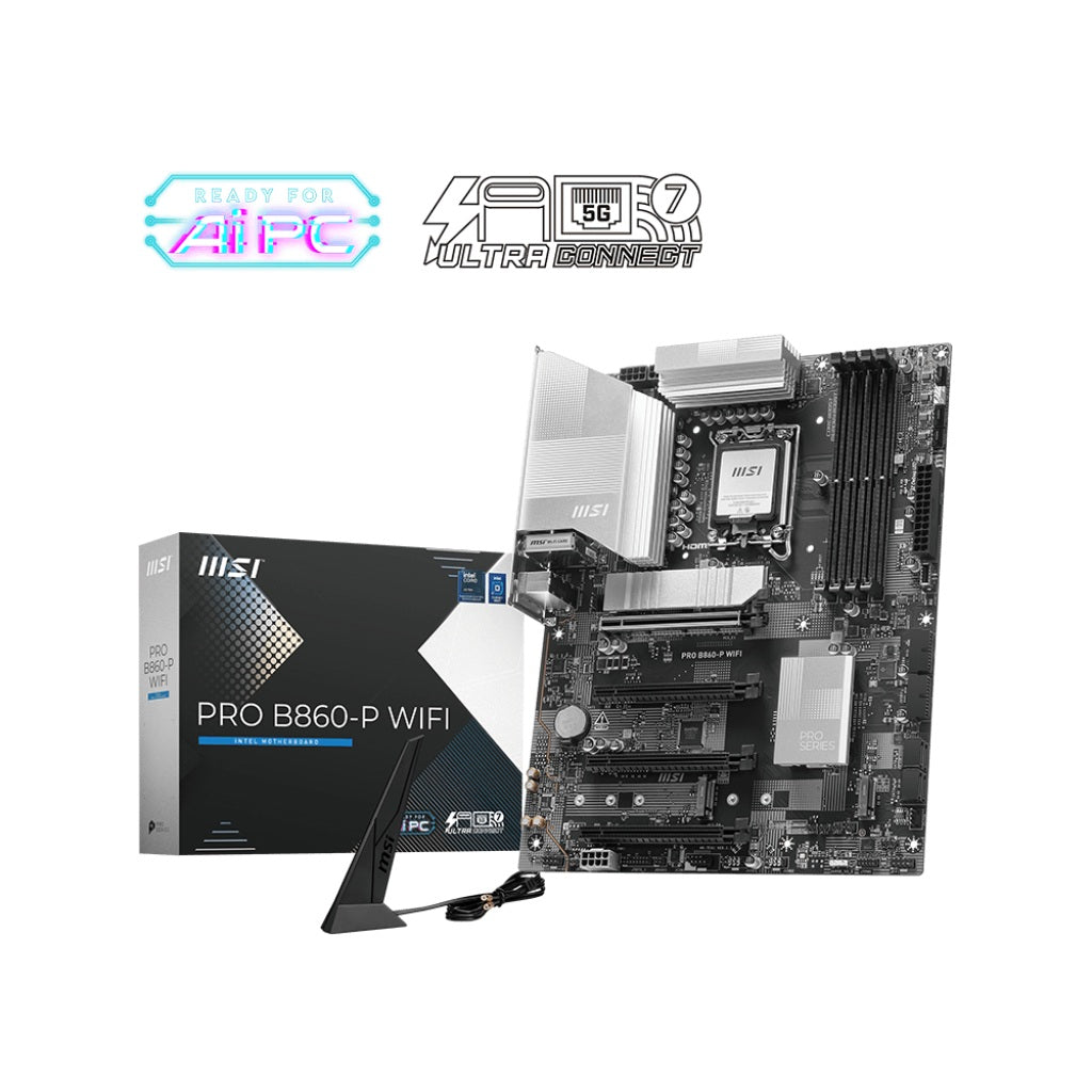 MSI Pro B860 P LGA1851 DDR5 Wi-Fi ATX Gaming Motherboard