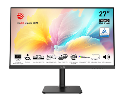 MSI Modern MD272QXP 27" WQHD 2K IPS Monitor 100Hz USB-C Height Adjustable Eye-Care Certified