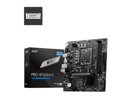 MSI PRO B760M-E DDR5 Intel B760 LGA 1700 Socket Micro-ATX Motherboard
