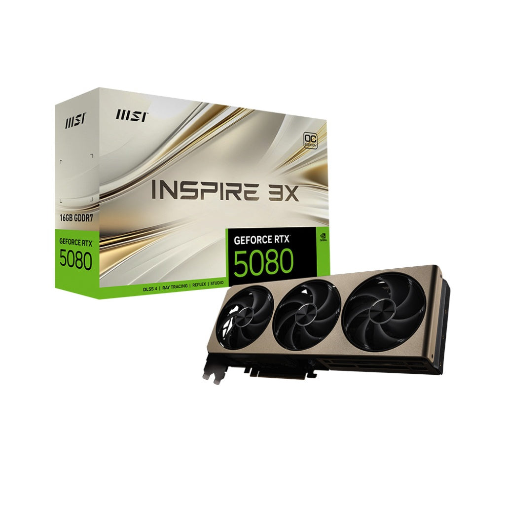 MSI GeForce RTX 5080 16G INSPIRE 3X OC GDDR7 Triple Fan Graphics Card