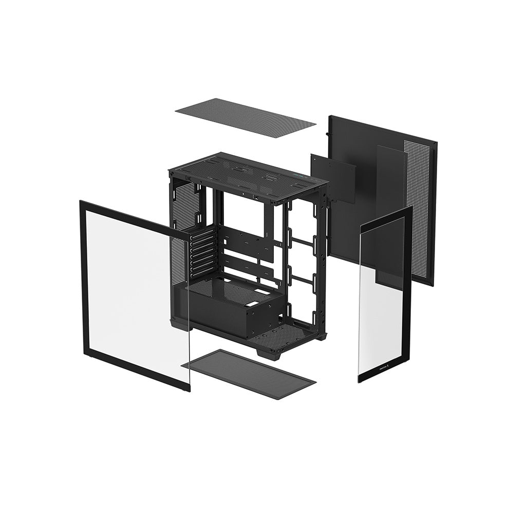 DeepCool CG580 Tempered Glass without Fan ATX Mid Tower Cabinet-Black