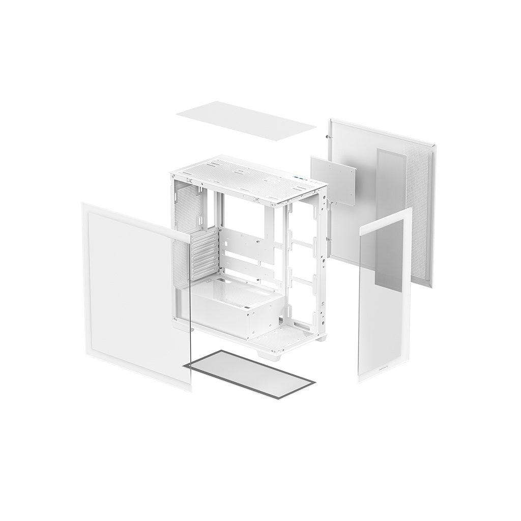 DeepCool CG580 Tempered Glass without Fan ATX Mid Tower Cabinet-White