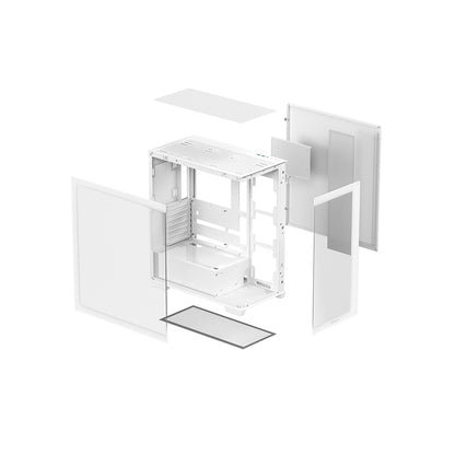 DeepCool CG580 Tempered Glass without Fan ATX Mid Tower Cabinet-White