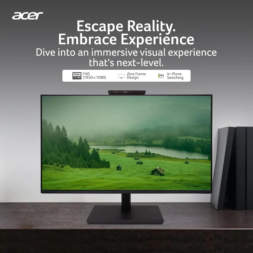 Acer B247Y D6 23.8" Full HD IPS Monitor with 5MP IR Adjustable Webcam