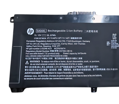 HP SA04XL Original OEM 55.67Whr 3470mAh 15.12V 4 Cell Laptop Battery for Select HP Laptops