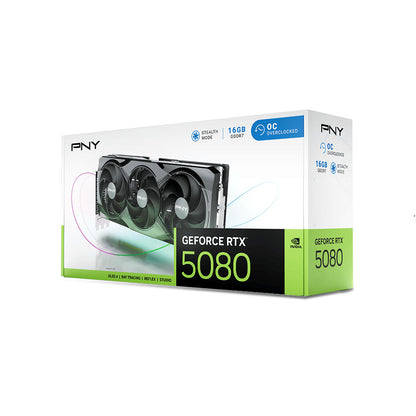 PNY GeForce RTX 5080 16GB Overclocked GDDR7 Triple Fan GPU